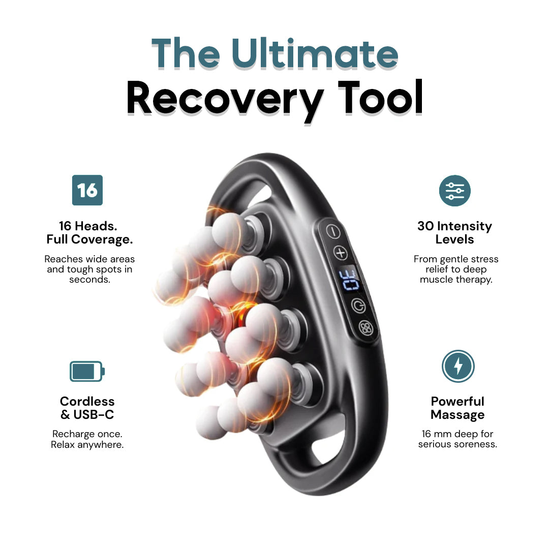 16-Head Deep Tissue Massage Gun for Muscle Recovery